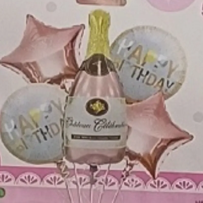 SET GLOBO 5 PZAS BOTELLA CHAMPAN 5M