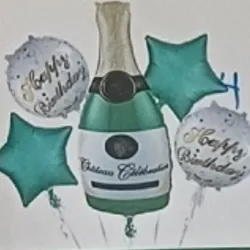 SET GLOBO 5 PZAS BOTELLA CHAMPAN 5M