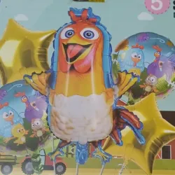 SET GLOBO 5 PZAS GRANJA GALLINA 5M