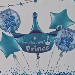 SET GLOBO 5 PZAS HBD PRINCE CELESTE 5M