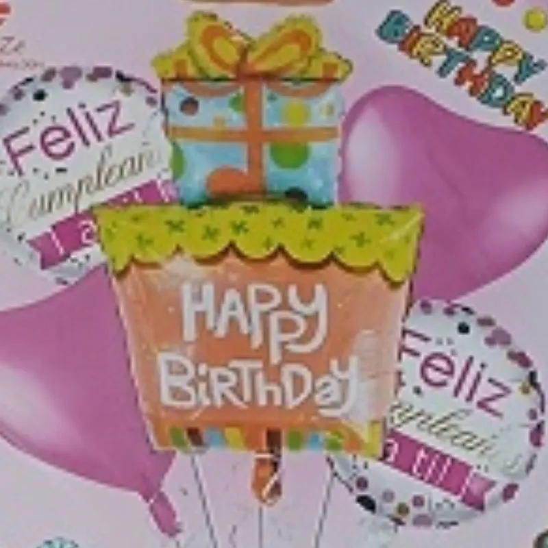 SET GLOBO 5 PZAS HBD REGALO 5M