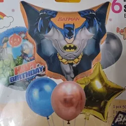 SET GLOBO 6 PZAS BATMAN 3M3L