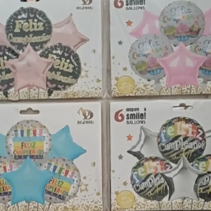 SET GLOBO 6 PZAS FELIZ CUMPLEAÑOS 6M