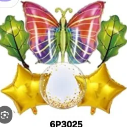 SET GLOBO 6 PZAS MARIPOSA