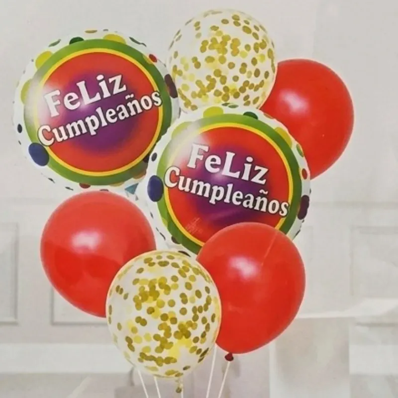 SET GLOBO 7 PZAS FELIZ CUMPLEAÑOS 2M5L