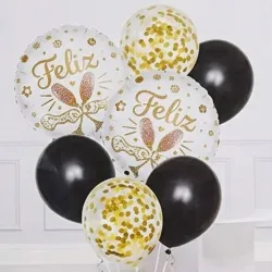 SET GLOBO 7 PZAS FELIZ CUMPLEAÑOS 2M5L