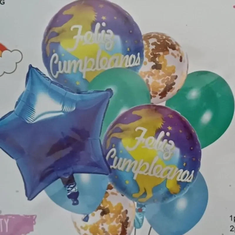 SET GLOBO 9 PZAS FELIZ CUMPLEAÑOS 3M6L