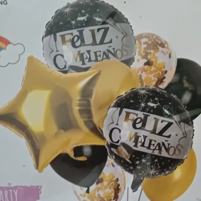 SET GLOBO 9 PZAS FELIZ CUMPLEAÑOS 3M6L
