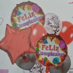 SET GLOBO 9 PZAS FELIZ CUMPLEAÑOS 3M6L