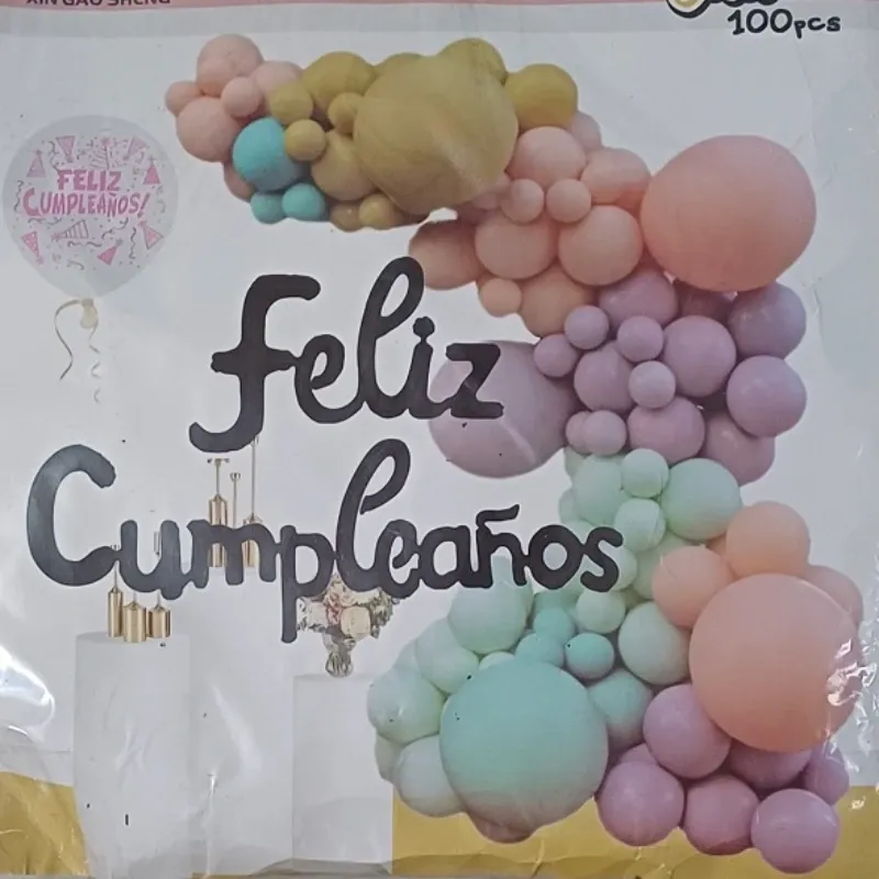 SET GLOBO MET 100 PZAS FELIZ CUMPLEAÑOS