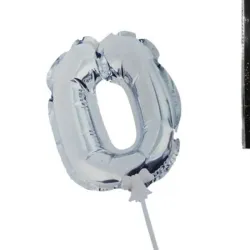 TOPPER GLOBO MET # 0 PLATEADO