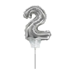 TOPPER GLOBO MET # 2 PLATEADO