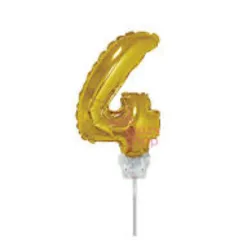 TOPPER GLOBO MET # 4 DORADO