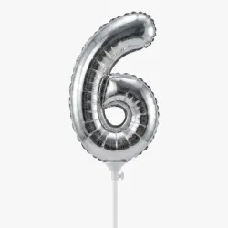 TOPPER GLOBO MET # 6 PLATEADO