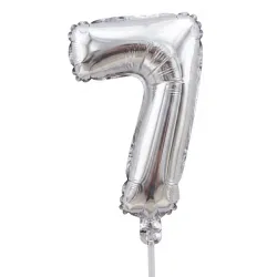 TOPPER GLOBO MET # 7 PLATEADO