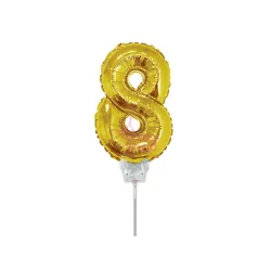 TOPPER GLOBO MET # 8 DORADO