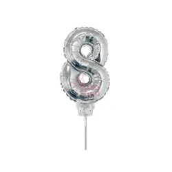 TOPPER GLOBO MET # 8 PLATEADO