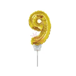 TOPPER GLOBO MET # 9 DORADO