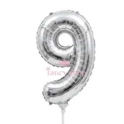 TOPPER GLOBO MET # 9 PLATEADO