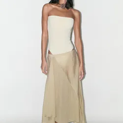 Body strapless Zara color hueso