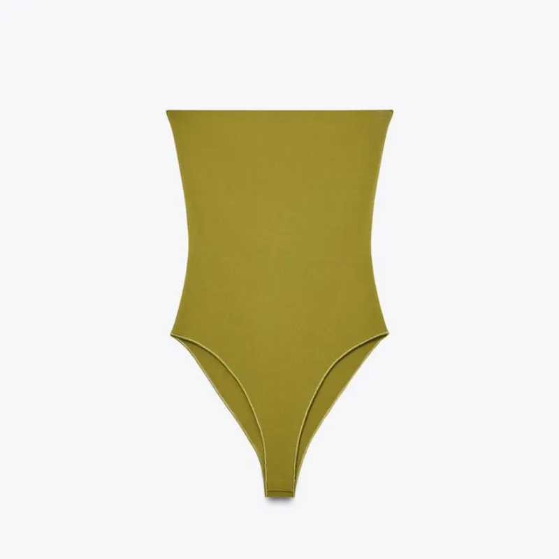 Body strapless Zara verde
