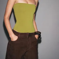 Body strapless Zara verde