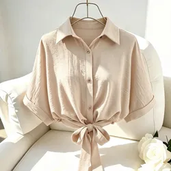 Camisa beige 3/4