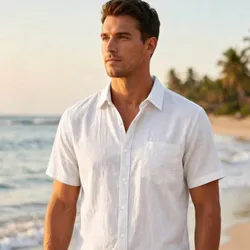 Camisa de lino blanca