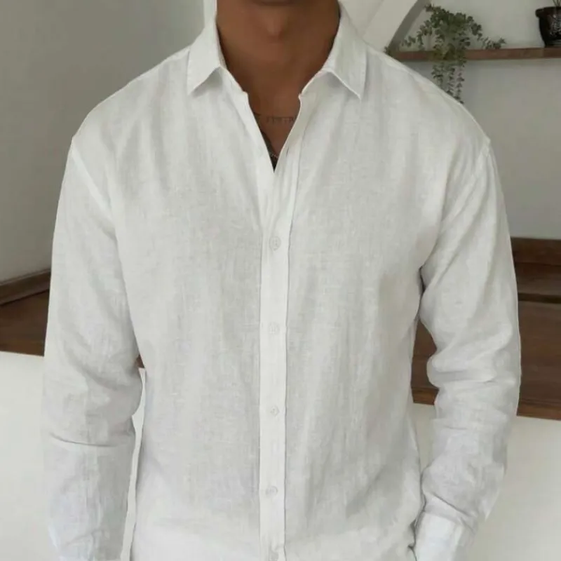 Camisa de lino mangas largas