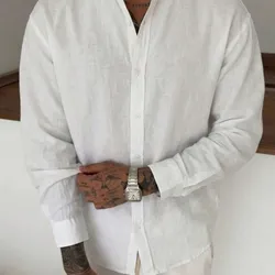 Camisa de lino mangas largas