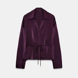 Camisa Zara de satén violeta