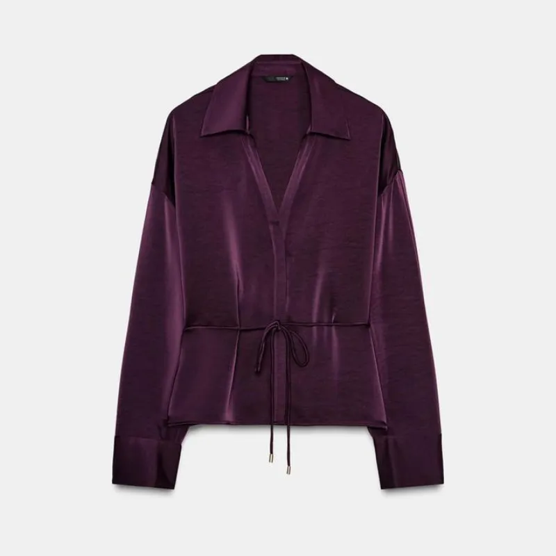 Camisa Zara de satén violeta