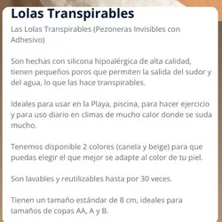 Lolas transpirables 10 cm