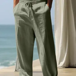 Pantalón de lino verde aceituna