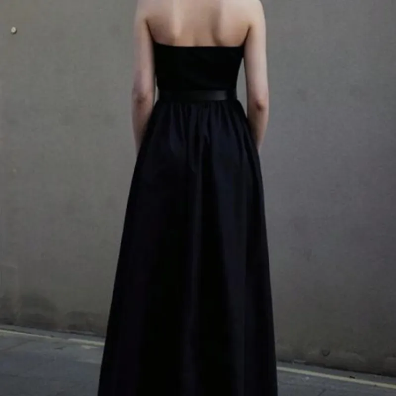 Vestido palabra de honor negro