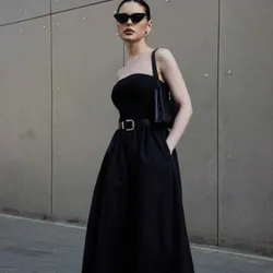 Vestido palabra de honor negro