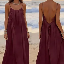 Vestido rojo vino de playa