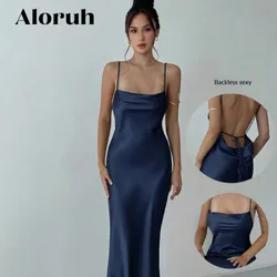 Vestido satinado azul
