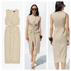 Vestido Zara beige