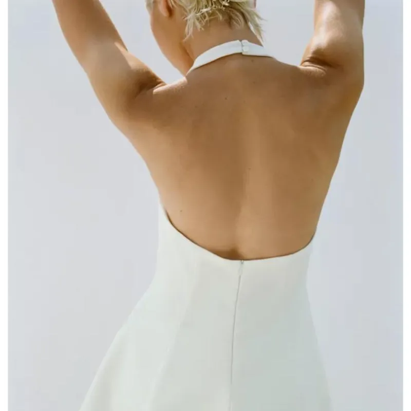 Vestido Zara blanco cogido al cuello