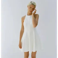 Vestido Zara blanco cogido al cuello