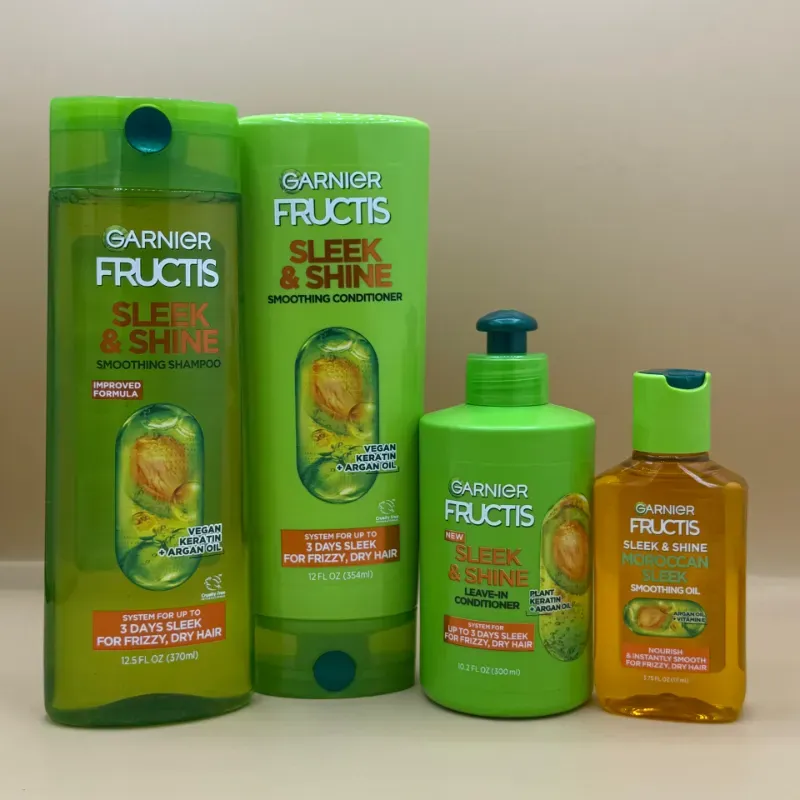 Set garnier sleek & shine 4 productos