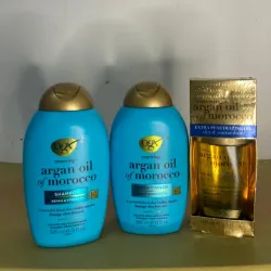 SET OGX SHAMPU , ACINDICIONADOR Y ACEITE