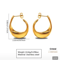 Argollas grandes abiertas torcidas