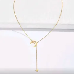 Cadena de luna con estrella colgante