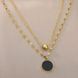 Cadena doble Círculo Negro