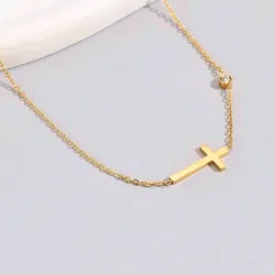 Cadena fina de Cruz con circonia