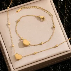 Juego de corazón y cadena bolitas