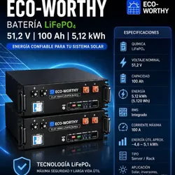 🔋 BATERÍA ECO-WORTHY LiFePO₄ — 5.12 kWh ⚡