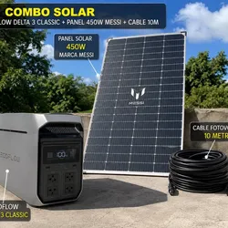 🔥 COMBO SOLAR ☀️ Panel solar de 450W 🔌 Cable de 10 metros 🔋 EcoFlow DELTA 3 Classic